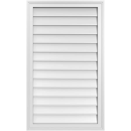 Ekena Millwork Vertical Surface Mount PVC Gable Vnt: Non-Functional, w/2"W x 1-1/2"H, Brickmould Frame, 24"W x 40"H GVPVE24X4002SN